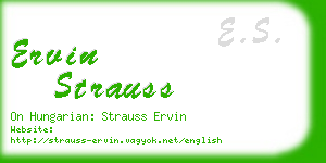 ervin strauss business card